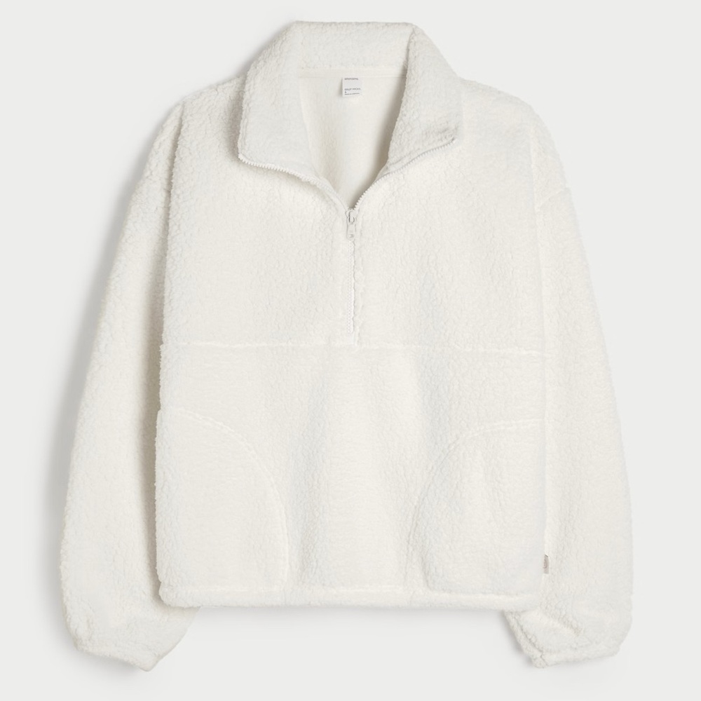 Hollister Gilly Hicks Sherpa Quarter-Zip Pullover